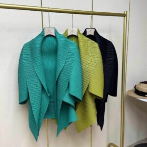 Jia Ning's new fashionable and stylish plus size women's clothing loose solid color simple double-layer collar irregular cardigan jacket：圖片 6