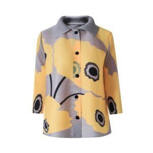 K221152 Jia Ning Fold New Fashionable Loose and Versatile temperament Flip Collar Cardigan Top：圖片 5