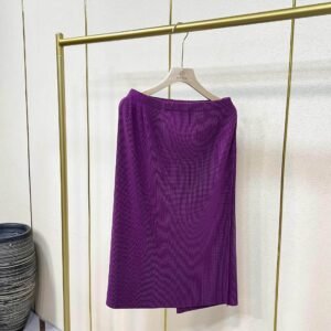 K221168 Jia Ning New Versatile Solid Color Simple Women's Medium to Long Black Striped Half Skirt：圖片 6