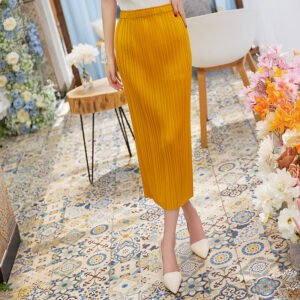 Jianing Autumn A-line Fashionable and Casual Style Commuter Bag Hip Skirt Pure Color Type A Middle Skirt Splicing Solid Color Half Body Skirt