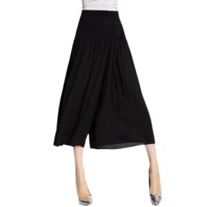 K80722 autumn high-end European and American pleated high waisted solid color pants skirt fashion Jia Ning creative plus size women's pants wholesale：圖片 10