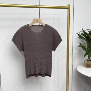Jia Ning's new summer short sleeved slimming cover with angular mesh, round neck, Japanese and Korean casual minimalist pullover, solid color：圖片 8