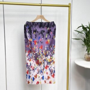 K231231 loose and versatile elastic band fashionable summer mid length small floral skirt：圖片 5