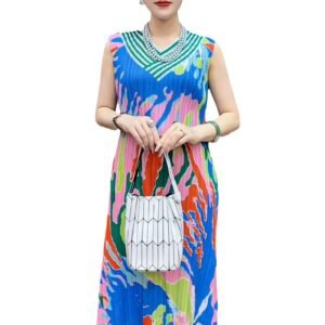 Summer loose dress women's dress V-neck slimming temperament and western-style women's casual fashion print versatile l：圖片 4