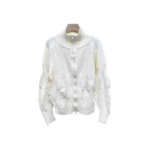 Jianing's new autumn and winter long sleeved plus size slimming women's stand up collar knitted zipper jacket long sleeved casual style loose fit：圖片 10