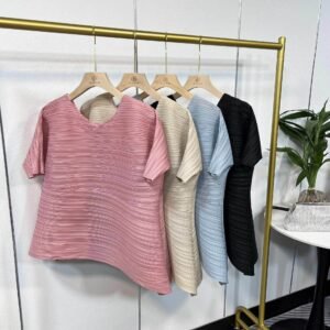 K221106 Summer Hot Loose Women's Round Neck Irregular Top Splicing Slant Top