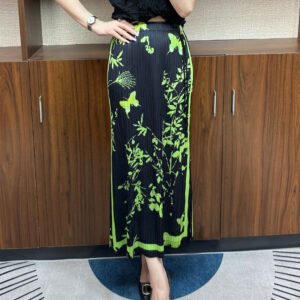 Summer slimming half skirt, women's half skirt with fashionable temperament, green retro versatile, Chinese style split skirt, medium to long style：圖片 8