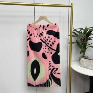 K231218 new print versatile fashion elastic band mid long half skirt double floral tassel half skirt：圖片 8