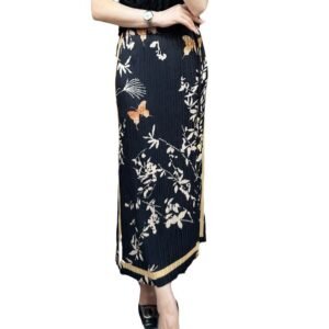 Summer slimming half skirt, women's half skirt with fashionable temperament, green retro versatile, Chinese style split skirt, medium to long style：圖片 6