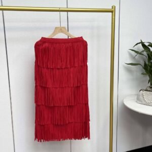 K230316 Jia Ning new loose, medium to long style solid color age reducing tassel half skirt, fresh, sweet, gentle and stylish cake：圖片 9