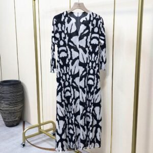 K221096 Jia Ning loose long versatile casual printed dress with speckled print dress：圖片 7