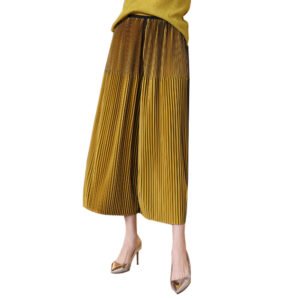 Jia Ning pleated high temperature shaping high elasticity casual and comfortable oversized loose cropped pants, stylish and simple wide leg pants：圖片 6
