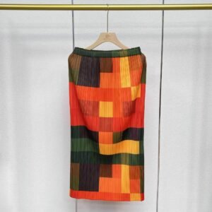 Jia Ning's new versatile temperament with elastic band, mid to long half skirt, split square half skirt：圖片 6