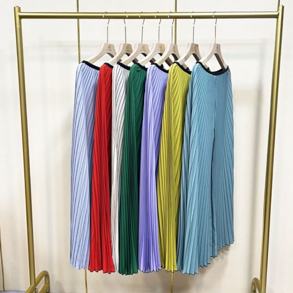 Versatile loose temperament elegant solid color simple organ wide leg pants Japanese and Korean casual style straight leg pants loose macaron