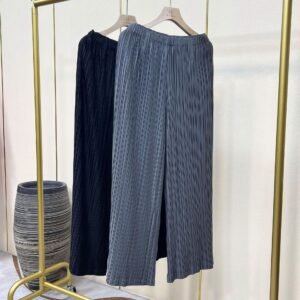 K200606 Jia Ning's new loose and versatile fashion designer style vertical pleated wide leg pants