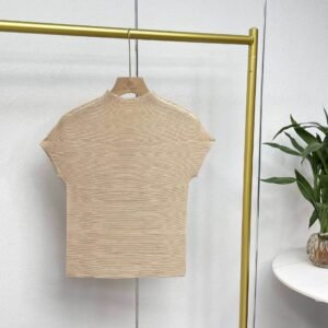 Y230885 new slim fit versatile temperament round neck high neck dotted corn pleated top：圖片 13