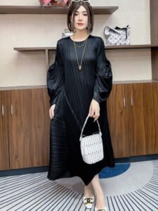 Temperament dress plus plus size for pregnant women, loose new autumn dress, long skirt for pregnant women, long sleeves for slimming, noble and fashionable temperament：圖片 4