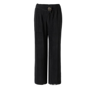 2022 Spring/Summer Solid Color Folded Wide Leg Pants for Women, Loose Large Size, High Waist, Fashionable Straight Leg, Not Showing Fat, Hidden Meat Pants for Women：圖片 9