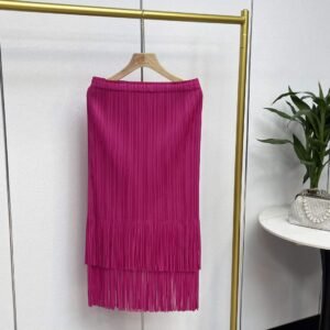K231232 Jia Ning New Loose and Versatile Style Fashionable Elastic Band Medium Long Double Layer Tassel Half Skirt：圖片 6
