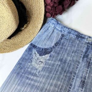 Jia Ning's new style retro split mid length denim half skirt mid length skirt A-line skirt artistic versatile fashion：圖片 4