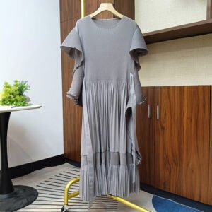 Summer Pleated Dress High-End Temperament Long Skirt Mint New Ruffled French Style Versatile Elegant Temperament：圖片 8