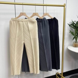 Jia Ning's new slimming and versatile loose elastic women's twill mid fold pants are loose, fashionable, elastic, and casual commuting style