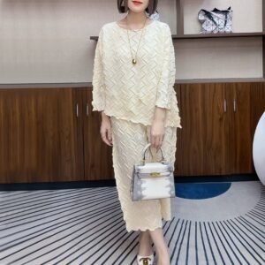 Fall/Winter Versatile 2024 New Women's Round Neck Top, Casual Pants, Two Piece Set, Stylish and Western Style：圖片 3