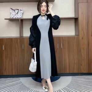 Large size retro autumn new style Chinese style dress Qipao women's clothing slightly overweight mm slimming waist improvement noble：圖片 6