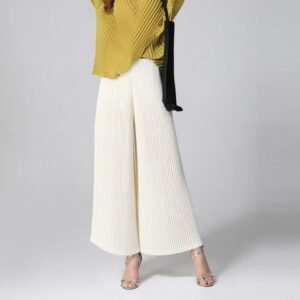 Summer 9-inch loose pants for women, high waisted and slim straight leg, with a sense of drape and pleats. New fabric, toothpick pleats, wide leg pants, casual