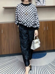 Autumn and winter plus size new slimming casual pants jacquard pencil pants 2024 thick wide leg loose pants cover flesh：圖片 3