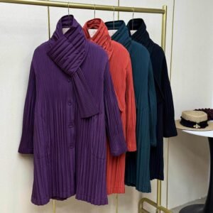 New cotton coat, winter scarf, medium to long length cotton coat, loose plus size, fashionable solid color, pleated jacket, stylish and thickened：圖片 2