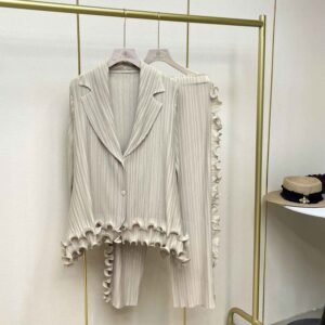 New women's long sleeved autumn and winter collection, plus size women's fashion collar, simple wood ear edge set：圖片 2