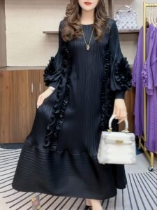 Middle Eastern Ramadan high-end skirts, long-sleeved slim and temperamental dresses, women's clothing：圖片 4