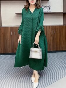 Middle Eastern Ramadan hot selling long skirt women's design sense loose high-end temperament dress：圖片 3