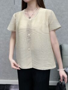 Middle East Ramadan Trendy 2024 High-end Pleated Summer Plus Size Loose T-Shirt Super Fairy Beauty Fashion Short Sleeve Shirt Top：圖片 4