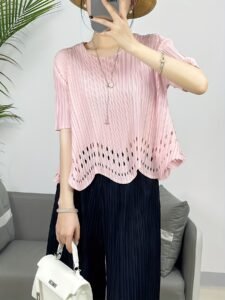 Middle Eastern Ramadan a casual elegant t-shirt, comfortable cut-out casual ladies top, women's clothing：圖片 2