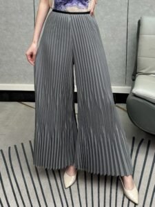 Middle Eastern Ramadan pleated wide-leg pants women's foreign spring and summer new loose and versatile pleated pants drape high-waisted pants：圖片 3