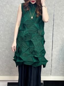 Middle Eastern Ramadan Pleated Straight Dress Loose Plus Size Diamond Pressed Pleated Skirt Girls：圖片 2
