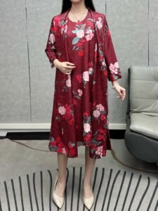 Middle Eastern Ramadan Western Dress Set Summer New Plus Size Loose Thin Flesh Covering Midi Skirt：圖片 2