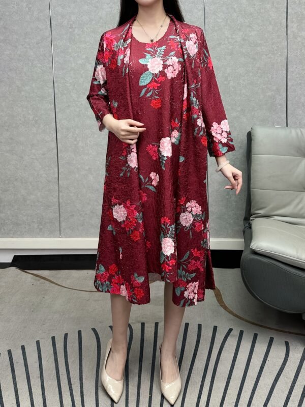Middle Eastern Ramadan Western Dress Set Summer New Plus Size Loose Thin Flesh Covering Midi Skirt