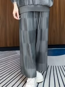 The new Middle Eastern Ramadan is embossed with high-quality pleated mid-length pants with high waists and a slim look：圖片 3