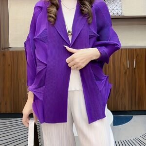 Middle East Ramadan 2025 New Pleated Cardigan Jacket Irregular Design Sense Niche, Casual, Unique, Foreign Top, Women