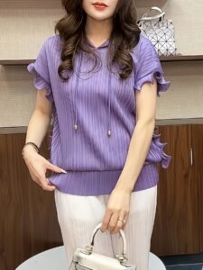 Middle East Ramadan 2025 Summer Short Sleeve Hooded Casual Loose Top：圖片 2