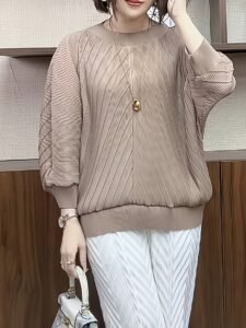 Middle East Ramadan autumn and winter new polyester women's sweatshirt versatile, personality small fragrance, shoulder trend, casual and versatile, foreign high-end：圖片 2